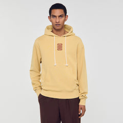 Leather patch sweatshirt Ocher Yellow Sandro Men
