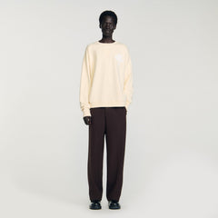 Sweatshirt with flower patch Butter Cream Sandro Men
