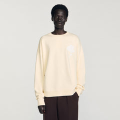 Sweatshirt with flower patch Butter Cream Sandro Men