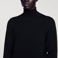Turtleneck wool sweater Black Sandro Men