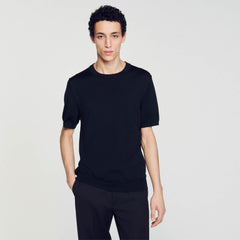 Knitted T-shirt Black Sandro Men