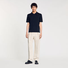 Knitted polo shirt with zip collar Fonte Sandro Men