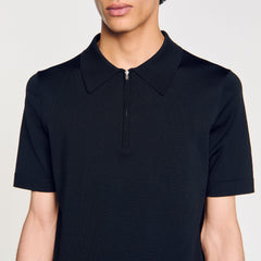 Knitted polo shirt with zip collar Fonte Sandro Men