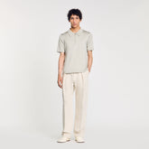 Knitted polo shirt with zip collar Steel Sandro Men