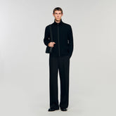 Zip-up wool cardigan Black Sandro Men
