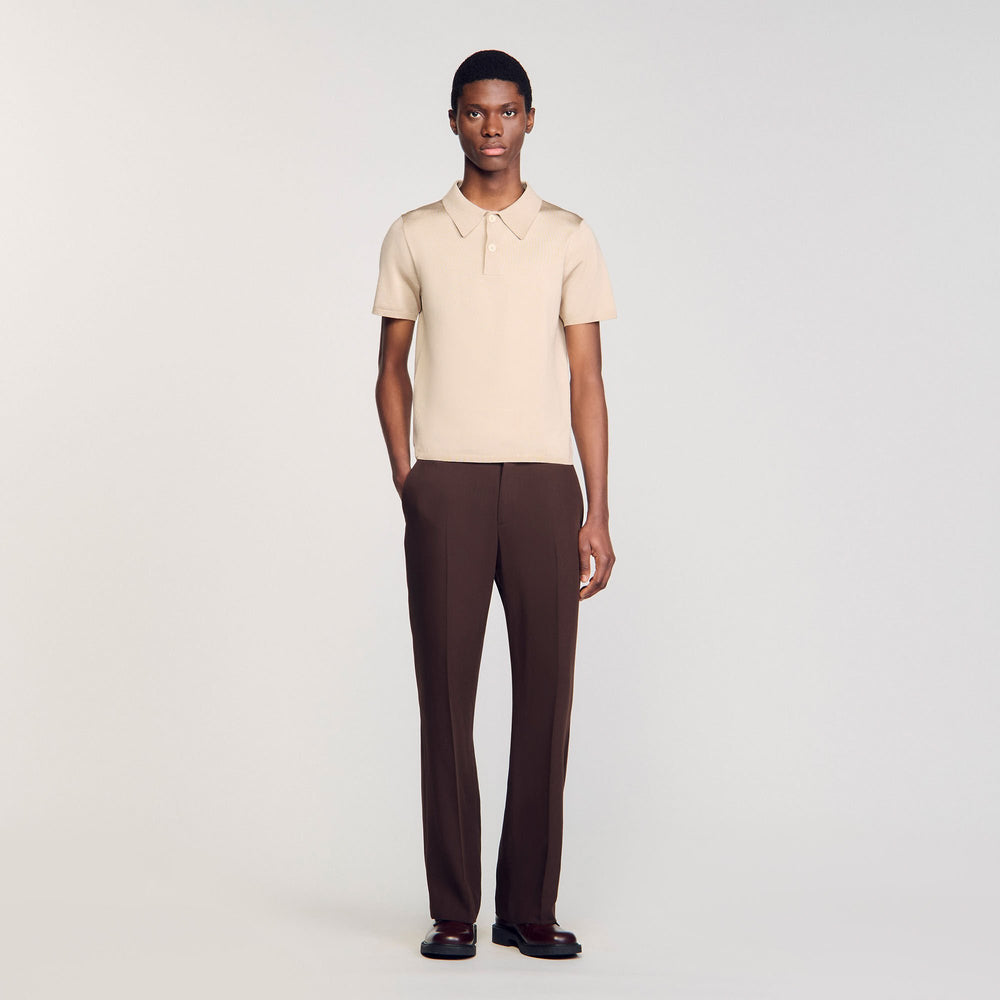 Short-sleeve knitted polo shirt Oats Sandro Men