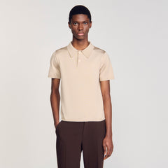 Short-sleeve knitted polo shirt Oats Sandro Men