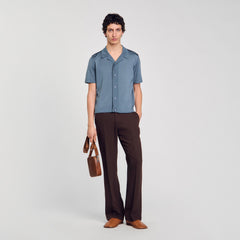 Short-sleeved shirt Dark Chambray Sandro Men