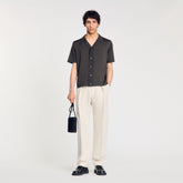 Short-sleeved shirt Dark Kaki. Sandro Men