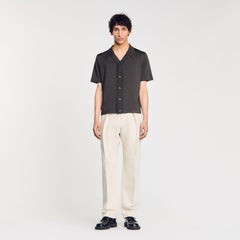 Short-sleeved shirt Dark Kaki. Sandro Men