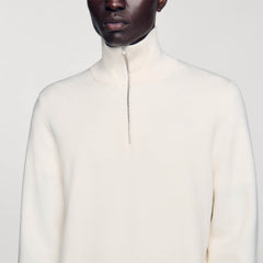 Half-Zip sweater Ecru Sandro Men