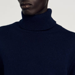 Wool and cashmere turtleneck Midnight Blue Sandro Men