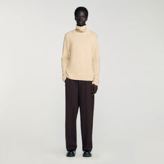 Wool and cashmere turtleneck Beige Sandro Men