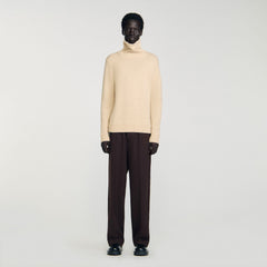 Wool and cashmere turtleneck Beige Sandro Men