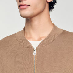 Knit jacket Dark Sand Sandro Men