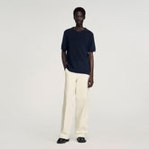 Fine knit T-shirt Navy Blue Sandro Men