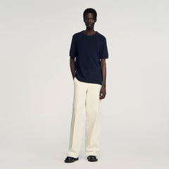 Fine knit T-shirt Navy Blue Sandro Men