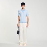 Square Cross polo shirt Blue Sky Sandro Men
