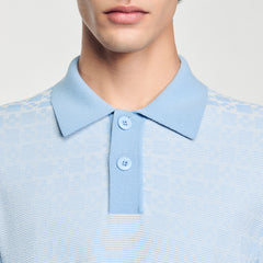 Square Cross polo shirt Blue Sky Sandro Men