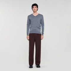 Fine wool sweater Light Grey Chine Sandro Men