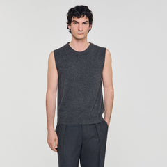 Cashmere sweater vest Heather Charcoal Sandro Men