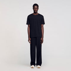 Certified linen T-shirt Black Sandro Men