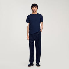 Short-sleeved T-shirt Navy Blue Sandro Men