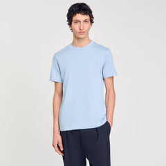 Cotton T-shirt Blue Sky Sandro Men