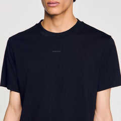 Cotton T-shirt with logo Black Sandro Men
