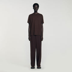 Cotton T-shirt with logo Chocolate Sandro Men