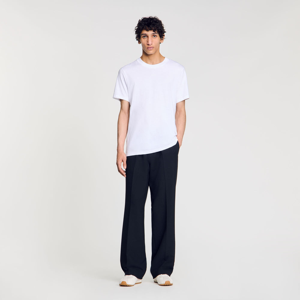 Cotton T-shirt with logo Optic White Sandro Men