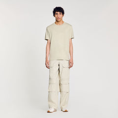 Cotton T-shirt with logo Light Kaki. Sandro Men