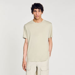 Cotton T-shirt with logo Light Kaki. Sandro Men
