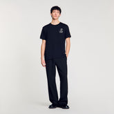 T-shirt with snake detail Black Sandro Men