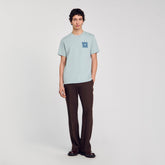 T-shirt with flower detail Chambray Sandro Men