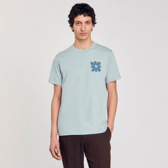 T-shirt with flower detail Chambray Sandro Men