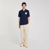 Polo shirt with flower patch Midnight Blue Sandro Men
