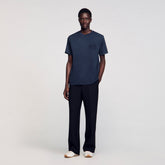 Worn-effect T-shirt Navy Blue Sandro Men