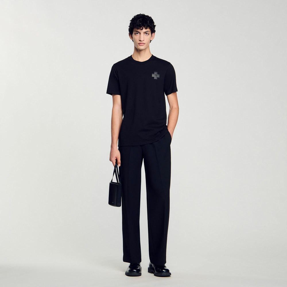 Cross T-shirt Black Sandro Men