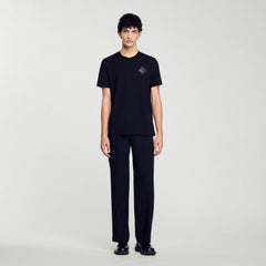 Cross T-shirt Black Sandro Men