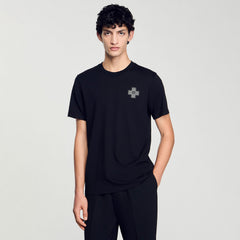 Cross T-shirt Black Sandro Men