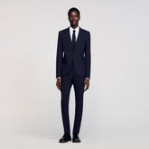 Classic wool suit jacket Navy Blue Sandro Men