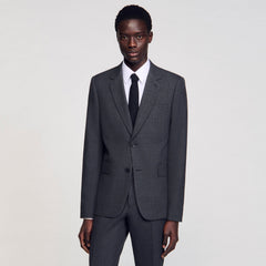Wool suit jacket Mocked Grey Sandro Men