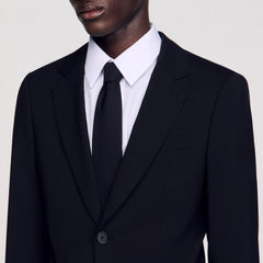 Virgin wool suit jacket Black Sandro Men