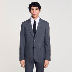 Wool suit jacket Mocked Grey Sandro Men