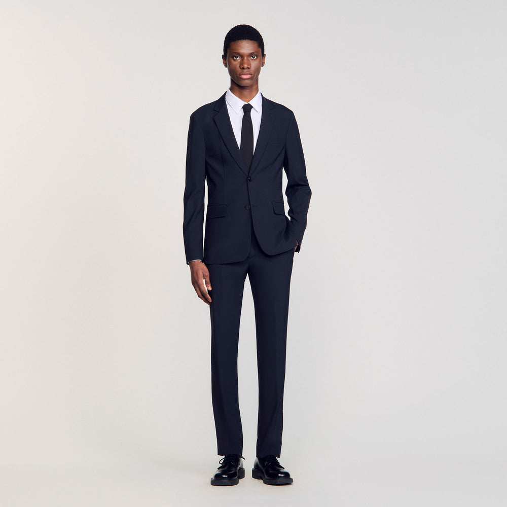 Wool suit jacket Navy Blue Sandro Men