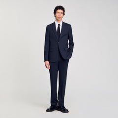 Wool suit jacket Midnight Blue Sandro Men