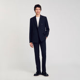 Double-breasted suit jacket Navy Blue Sandro Men
