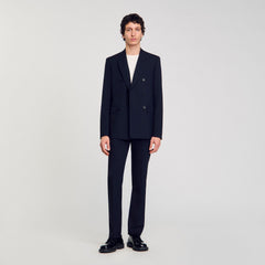 Double-breasted suit jacket Navy Blue Sandro Men