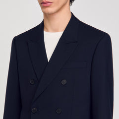 Double-breasted suit jacket Navy Blue Sandro Men